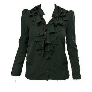 Women's Ruffled front long sleeve formal shirt